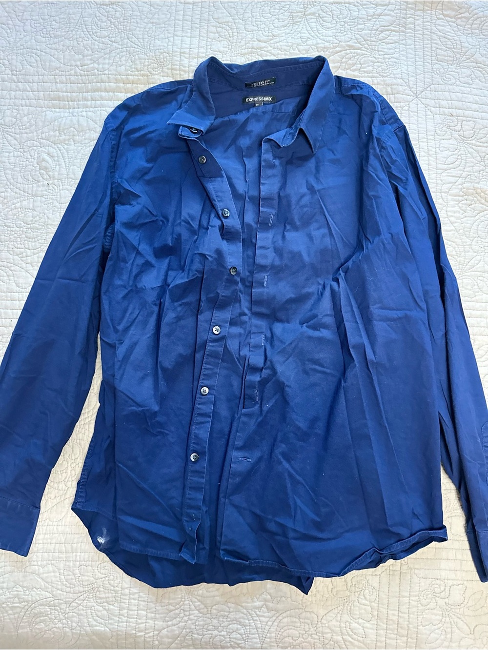 Express Men's Button-Up Shirt in Royal Blue